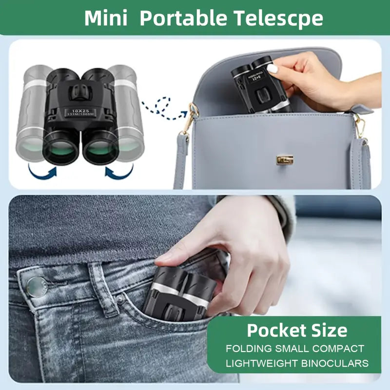 10x25 High-Powered Mini Pocket Binoculars