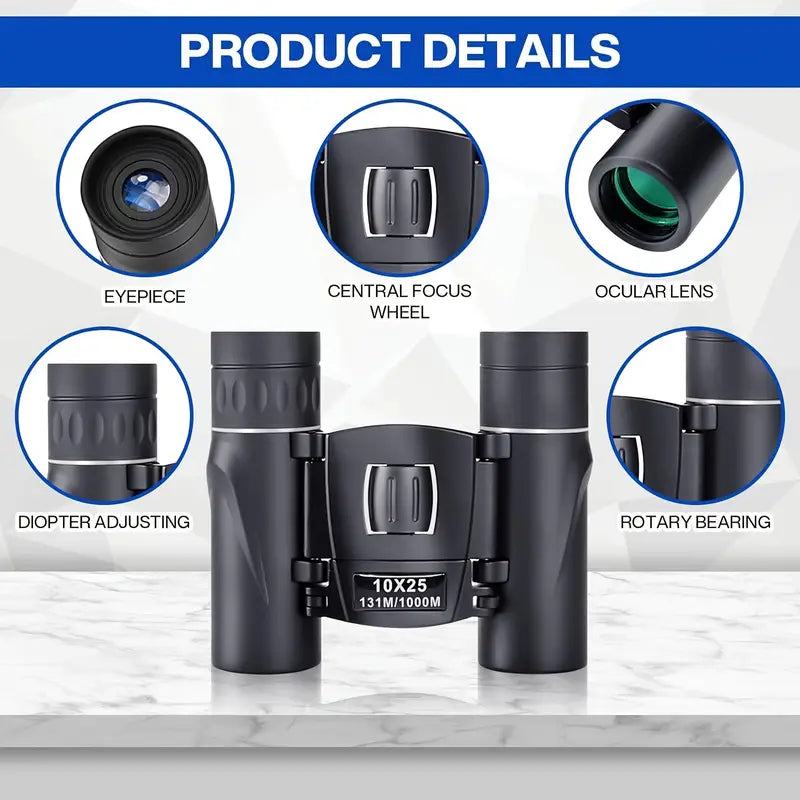 10x25 High-Powered Mini Pocket Binoculars