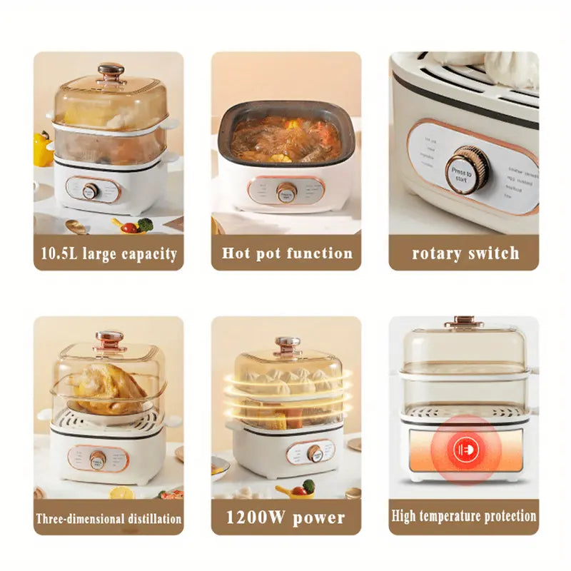 Smart 2-in-1 Electric Steamer &amp; Hot Pot