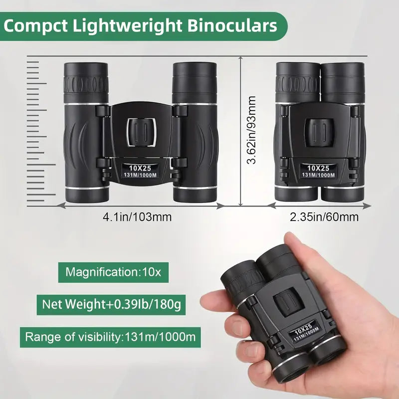 10x25 High-Powered Mini Pocket Binoculars