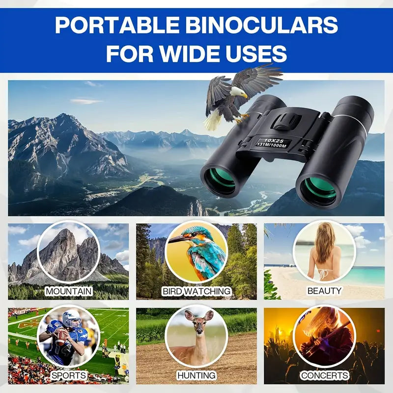 10x25 High-Powered Mini Pocket Binoculars