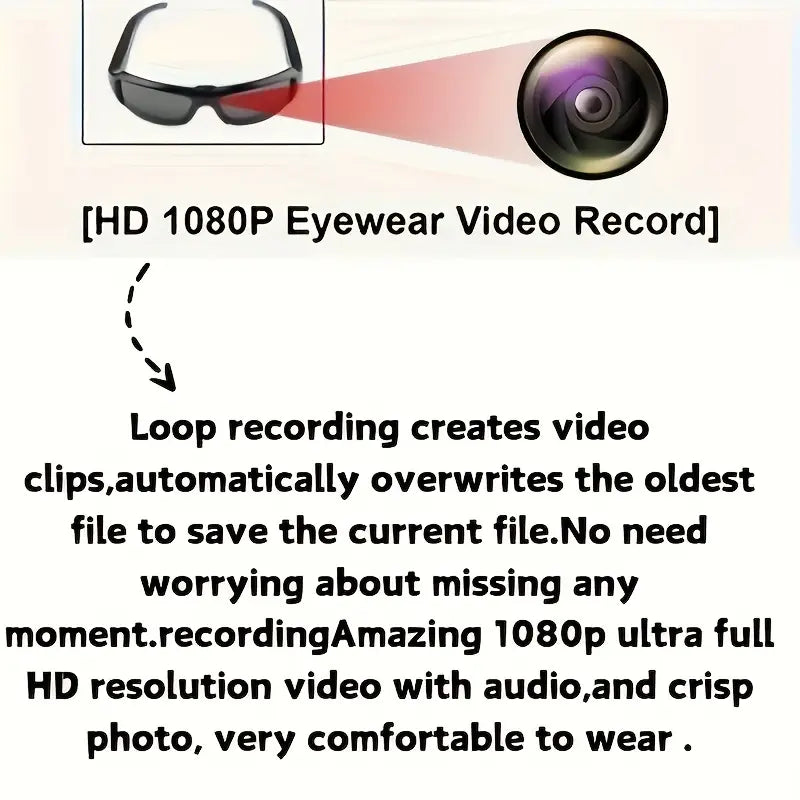 HD 1080P Smart Outdoor Video Glasses