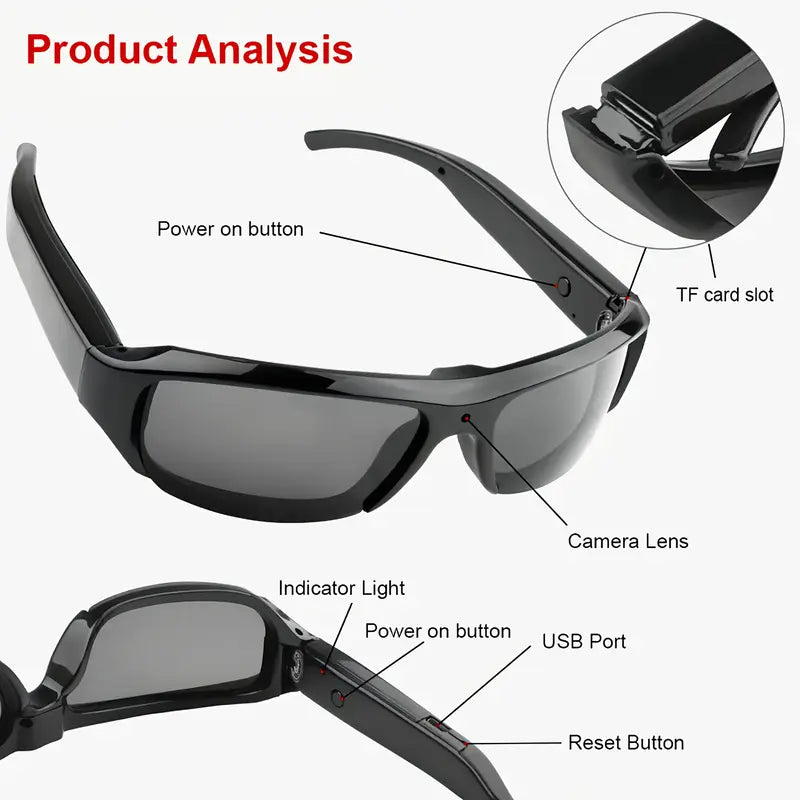 HD 1080P Smart Outdoor Video Glasses